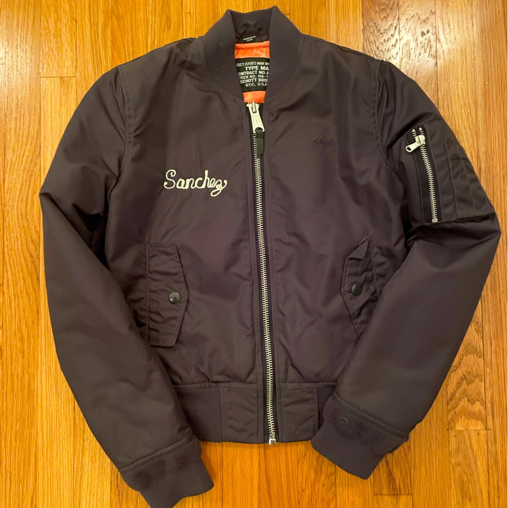 CUSTOM SCHOTT BOMBER JACKET XS